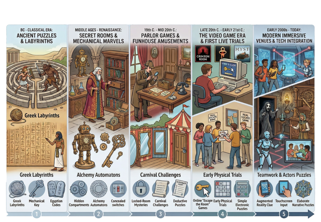 From Greek labyrinths to digital puzzles — the long road to the modern escape room
